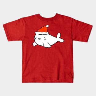 Santa Hat Harp Seal Kids T-Shirt